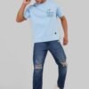 Marmoris Sea Sky Blue Oversized Fit T-Shirt Men