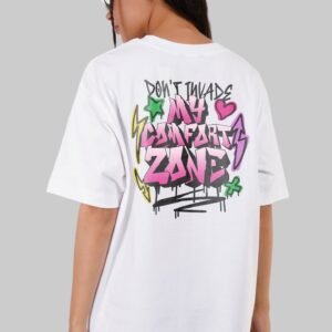 My Comfort Zone White Oversized Fit T-Shirt Women