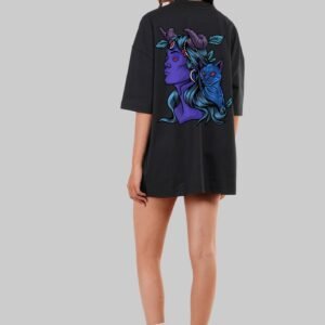 Mystic Cat Lady Black Baggy Fit T-Shirt Women