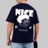 Nice Navy Blue Oversized Fit T-Shirt Men
