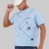 Offline Offgrid Offlimits Sky Blue Oversized Fit T-Shirt Men