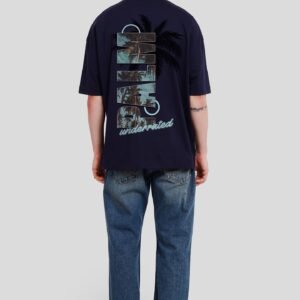 Palm Navy Blue Baggy Fit T-Shirt Men