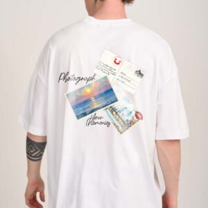 Photograph Memories White Baggy Fit T-Shirt Men