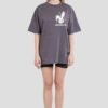 Pocket Bunny Dark Grey Printed T-Shirt