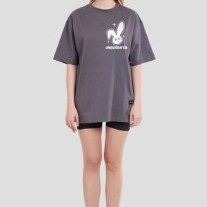Pocket Bunny Dark Grey Printed T-Shirt