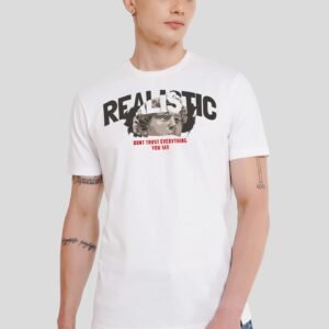 Realistic White Printed T-Shirt
