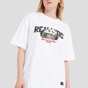 Realistic White Printed T-Shirt