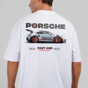 Porsche Turbo White Baggy Fit T-Shirt Men
