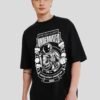 Outer Space Black Printed Baggy T-Shirt