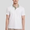 White Contrast Collar Polo T-Shirt