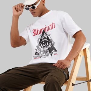 Illuminati White Oversized Fit T-Shirt Men
