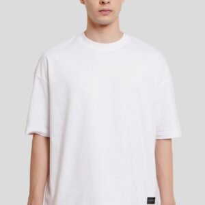 Solid White Half Sleeves T-Shirt For Men Baggy Fit