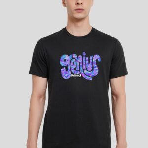 Genius Mind Black Printed Regular T-Shirt