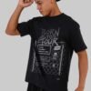 City Tour Drop Black Oversized Fit T-Shirt Men