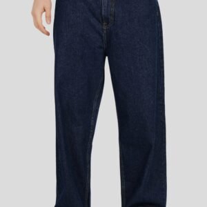 Dark Blue Mid Rise Men's Baggy Jeans