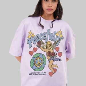 Peaceful Angel Lavender Baggy Fit T-Shirt Women