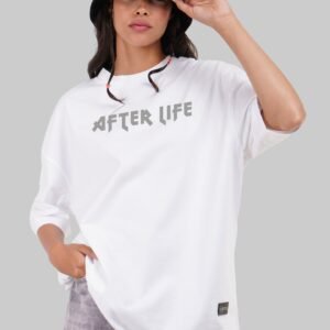 After Life White Baggy Fit T-Shirt Women