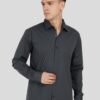 Dark Grey Solid Slim Fit Shirt