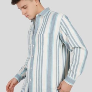 Blue Striped Textured Shirt