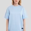 Solid Powder Blue Half Sleeves T-Shirt For Women Oversized Fit