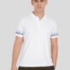 White Sleeve Logo Print Polo T-Shirt