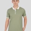 Light Green Contrast Collar Polo T-Shirt