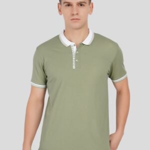 Light Green Contrast Collar Polo T-Shirt