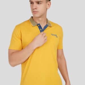 Yellow Contrast Collar Polo T-Shirt