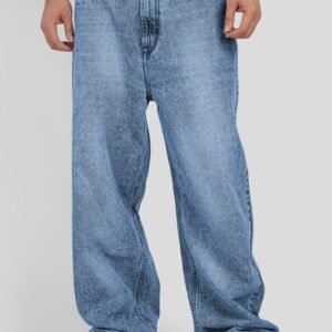 Light Blue Mid Rise Men's Baggy Jeans