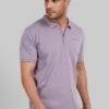 Purple Zipper Placket Polo T-Shirt
