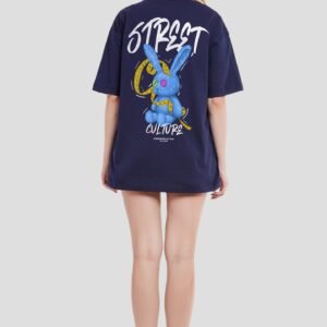 Street Culture Navy Blue Printed T-Shirt