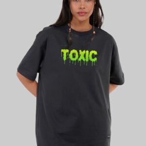 Toxic Black Oversized Fit T-Shirt Women