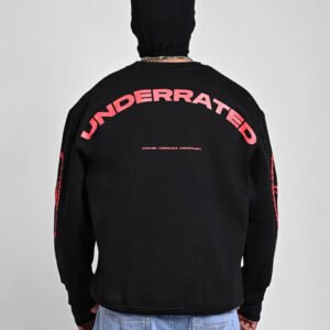 Black Oversized Bold Graphic Sweatshirt