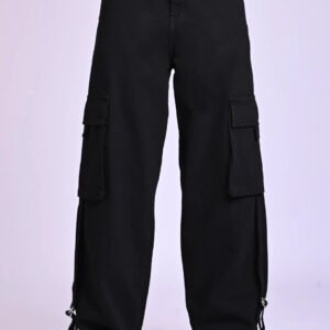 Deep Black Men's Baggy Cargo jeans