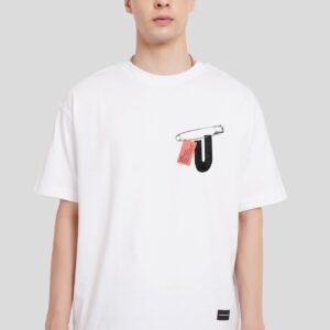 Tag White Oversized Fit T-Shirt Men