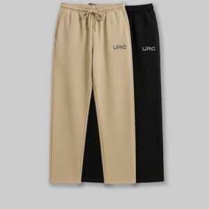 Pack of 2 Men's joggers combo - Black/ Beige