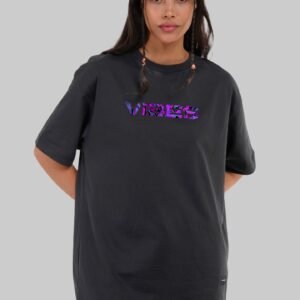 Vibes Black Oversized Fit T-Shirt Women