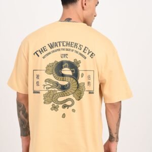 Watcher Serpent Beige Oversized Fit T-Shirt Men