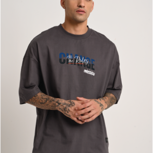 Change the Rules Grey Baggy Fit T-shirt Men