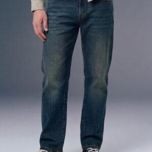 Blue Tinted Mid Rise Men's Straight Jeans