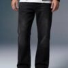 Black High Rise Men's Bootcut Jeans