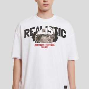 Realistic White Printed T-Shirt