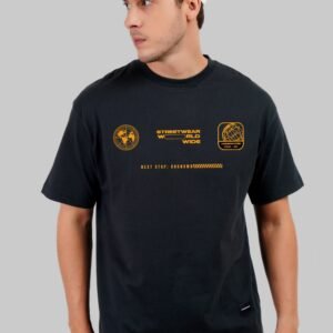 Next Stop Unknown Black Oversized Fit T-Shirt Men