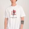 Japanese Tiger White Oversized Fit T-Shirt Men