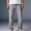 Light Grey Mid Rise Men's Straight Fit Jeans