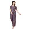 Casual Half Sleeve Printed Viscose Rayon Shirt With Pyjama Pant Night Suit Set