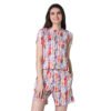 Trendy Cotton Blended Printed Round Neck Half Sleeve Top Shorts Set