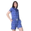 Trendy Cotton Blended Printed Round Neck Half Sleeve Top Shorts Set