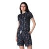 Trendy Cotton Blended Printed Round Neck Half Sleeve Top Shorts Set