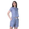 Trendy Cotton Blended Printed Round Neck Half Sleeve Top Shorts Set